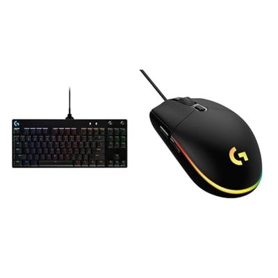 Logitech G PRO TKL Tastiera Gaming Meccanica, GX Blue Clicky Switch, LIGHTSYNC RGB & G203 LIGHTSYNC Mouse Gaming con Illuminazione RGB, Personalizzabile, 6 Pulsanti