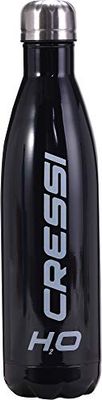 Cressi Water Bottle H20 Double Wall Stainless Steel, Borraccia Sportiva in Acciaio Inox Unisex Adulto, Nero, 750 ml