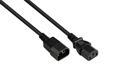 Good Connections P1430-S015 - Prolunga per elettrodomestici a freddo, 1,5 m, C14 (dritto) su C13 (dritto), 0,75 mm², colore: Nero