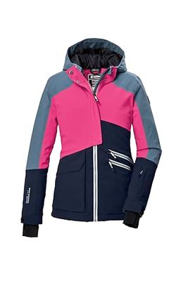 killtec Bambine e ragazze Giacca da sci/giacca funzionale con cappuccio e paraneve KSW 405 GRLS SKI JCKT, dunkelnavy, 164, 42092-000