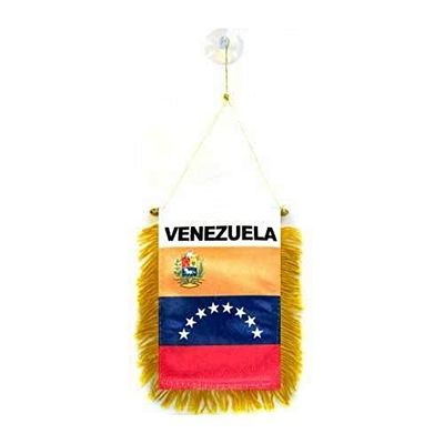 AZ FLAG - Venezuela Mini Banner - 6'' x 4'' - 100% Polyester Venezuelan Small Pennant for Car - Double-sided Flag with Suction Cup Hanger