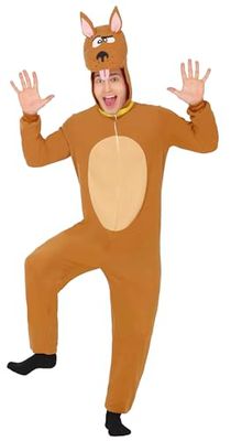 FIESTAS GUIRCA | Costume de Chien Marron pour Adulte (48-50/M) - Cagoule, Queue et Combinaison - Costumes d'Animaux pour Halloween, Carnaval et Fêtes Costumées - Idéal pour Hommes - Marron