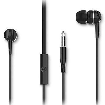 Motorola Sound Earbuds 105 - écouteurs Intra-Auriculaires avec Câble - Microphone Intégré - Son Cristallin - avec 6 Coussinets en Silicone - Noir