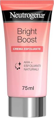 Neutrogena, Bright Boost, Esfoliante Viso con AHA Glicolico e Mandelico, Detergente Viso Delicato per Detergere ed Illuminare la Pelle, 75ml