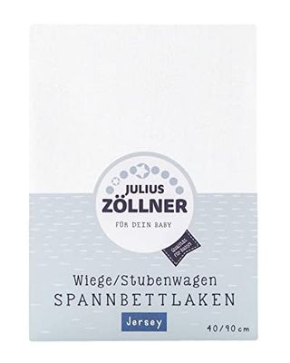 Julius Zöllner 8330013100 jersey hoeslaken voor wiegen 90x40 en wieg wagen, kleur: wit