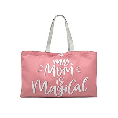 Bonamaison Printed Tote Bag, Reusable Grocery Bag, Shopping Bag, Machine Washable, Foldable, Canvas Cloth Bag with Handles, 47x42 Cm