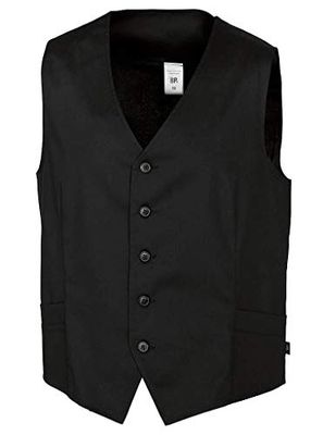 BP 1529-684-32-52 Gilet de service pour homme avec boutonnière, 200,00 g/m² Mélange de tissus stretch Noir 52