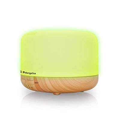 Orbegozo HUA 4000 ultrasone luchtbevochtiger, diffuser voor etherische oliën, 400 ml inhoud, stil, verlichting in 7 verwisselbare kleuren en timer.