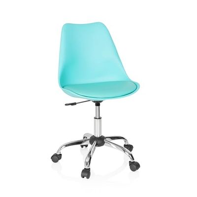 hjh OFFICE 742009 Silla de Oficina Giratoria Fancy Pro Piel sintética Turquesa, Sillas de Escritorio con Ruedas, Estilo nórdico, Altura Ajustable