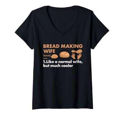 Donna Baker Wife Definizione Pane Making Maglietta con Collo a V