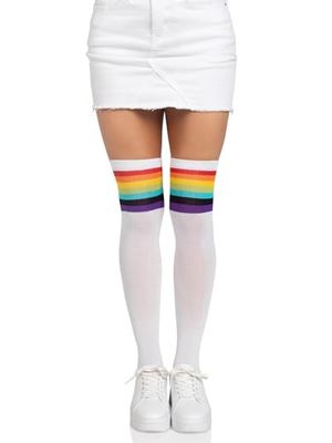 Leg Avenue Rainbow Opaque Stockings White One Size