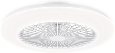 Philips Amigo Ventilateur de Plafond et Plafonnier LED 25 W + 60 W Diamètre 58 cm Rond avec Télécommande, Blanc