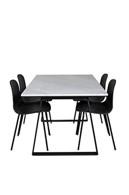 Venture Home GR19991 Arctic & Estelle Gastronomia Scrivania con 4 Sedia, 140 cm Lunghezza x 90 cm Larghezza x 74.5 cm Altezza, Nero