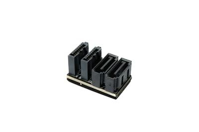 System-S SATA-adapter 2 x 7-pins bus naar 2 x stekker kabel 180° U Turn hoek voor moederbord SSD HDD
