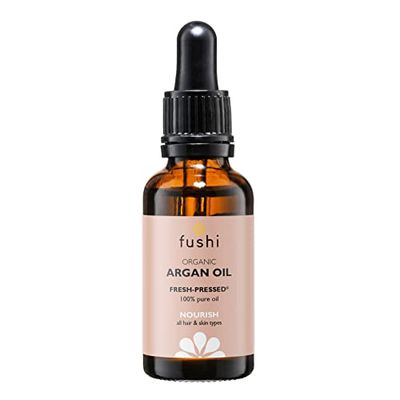 Fushi Organic Virgin olejek arganowy z marokańskiego marokańskiego, 30 ml, nierafinowany, czysty, naturalny, tłoczony na zimno, wysoka witamina E do puszenia, suchego uszkodzenia, do ciała i twarzy