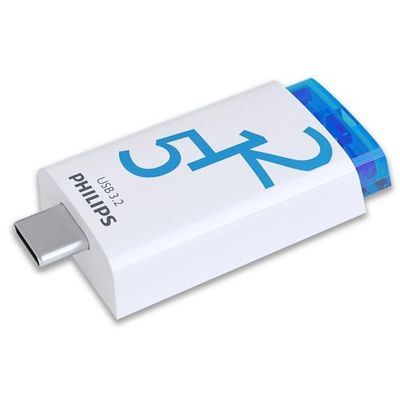 Philips Click Edition connettore USB-C USB 3.2 Gen 1 unità flash USB da 512 GB per PC, laptop, smartphone, tablet con porta USB-C, velocità di lettura fino a 120 MB/s