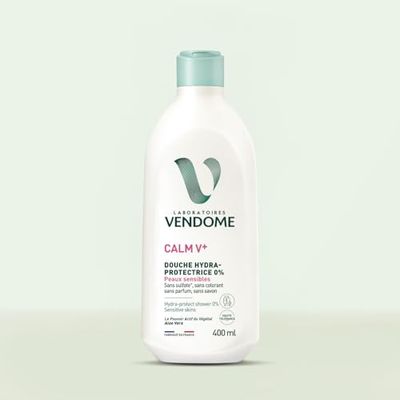 LABORATOIRES VENDôME - Calm V+ - Doccia Idrata Protettiva 0% - Gel Doccia Senza Sapone - Pulisce, Lenisce e Idrata - Arricchita in Aloe Vera - Senza Solfato, Colorante o Profumo - Pelle Sensibile