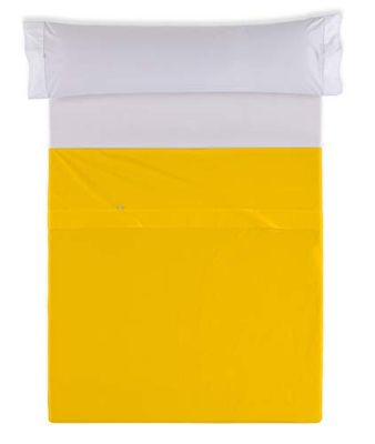Sábana SABANA ENCIMERA color mostaza - Cama de 180 50% algodón / 50% poliéster - 144 hilos