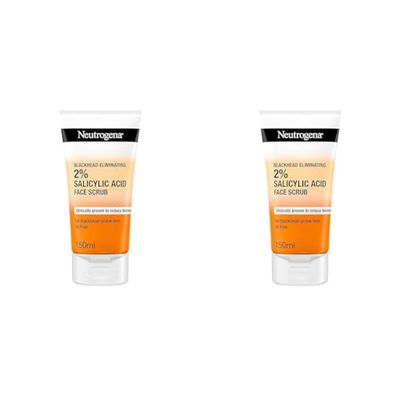 Neutrogena Blackhead Eliminating Facial Scrub, Clear, 150 ml (Pack of 2)