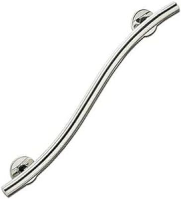 Homecraft Grab Rails met gepolijst roestvrij staal, veiligheidssteun grijpstang voor badkamer en rond het huis, ideale mobiliteitsassistent voor ouderen, gehandicapten en gehandicapten, gebogen, 450 mm