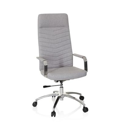 hjh OFFICE Siège de Bureau à Domicile SARANTO Plus Tissu Gris Clair