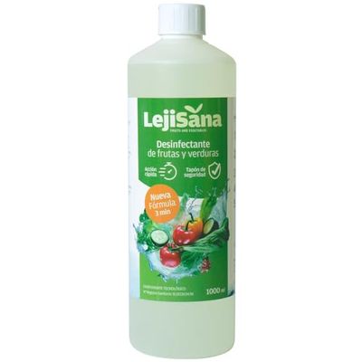 Lejisana Desinfectante de Frutas y Verduras. Elimina eficazmente las bacterias. Actúa en 3 minutos - 1L