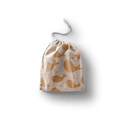 Bonamaison Printed Cotton Produce Bag with Drawstring, Reusable Grocery Bag, Biodegradable Eco-Friendly Bags, Travel Pouch, Sachet Bags, Shopping Bag, Eco Friendly, Foldable, Size: 20x30 Cm