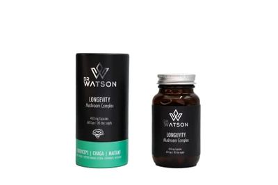 Dr Watson Longevity Mushroom Complex Cordyceps | Chaga | Maitake for Recovery & Immunity