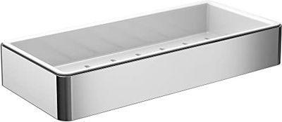Emco Loft-Portasapone 220 x 34 x 101 mm, Colore: Cromo/Bianco, Zinco pressofuso, Cromato, Wandkorb
