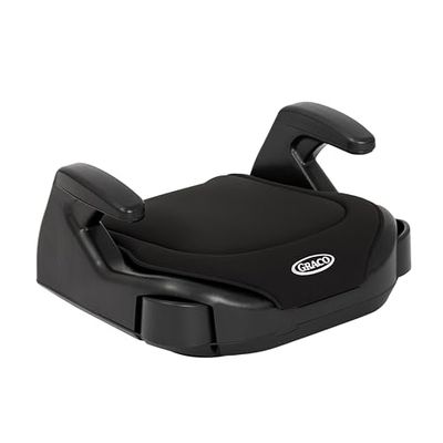 Graco Booster Basic R129, Autokinderzitje vanaf ca. 7 tot 12 jaar (135 tot 150 cm), zitverhoging zonder rugleuning, bekerhouder, zwart, zwart