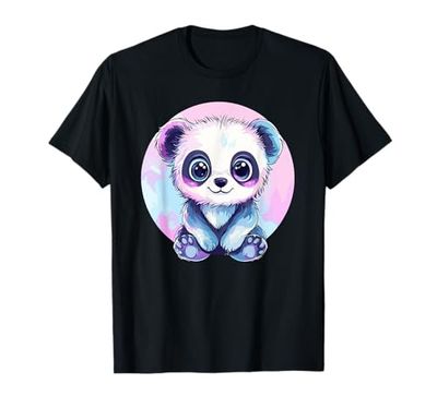 Carino Baby Panda Bear Colori Pastello Illustrazione Maglietta