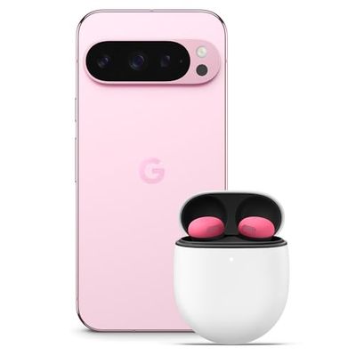 Google Pixel 9 Pro - Unlocked Android Smartphone with Gemini, Triple Rear Camera System, 24-Hour Battery, and 6.3" Super Actua Display - Rose Quartz, 256GB+Pixel Buds Pro 2