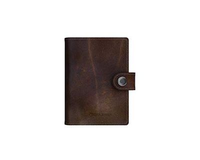 Ledlenser Lite Wallet Portafoglio, Vintage Brown, protezione RFID integrata, luce LED ricaricabile, 150 lumen, portacarte, USB-C, borsellino, custodia portacarte, cuoio