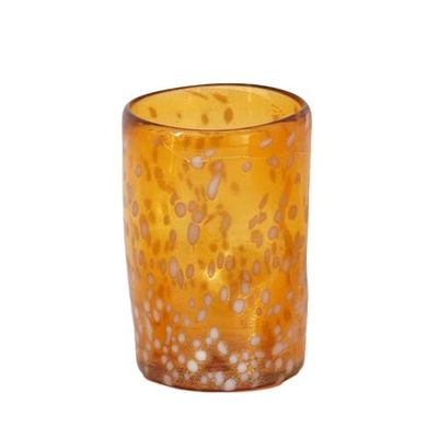 Wave Murano Glass - Tumbler in Vetro di Murano con Foglia d'Oro o d'Argento, Realizzati a Mano - Lusso Italiano per la Tua Tavola" Descrizione del prodotto (topazio e oro)