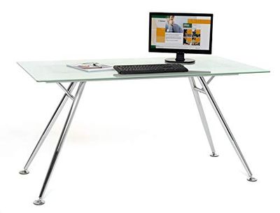 My_office Mega Bureau, Blanc, 150 x 80 x 76 cm, Verre