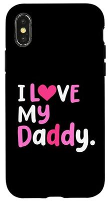 J'aime mon papa Le meilleur papa de tous les temps Fête des Pères Cool Kids Coque pour iPhone X/XS