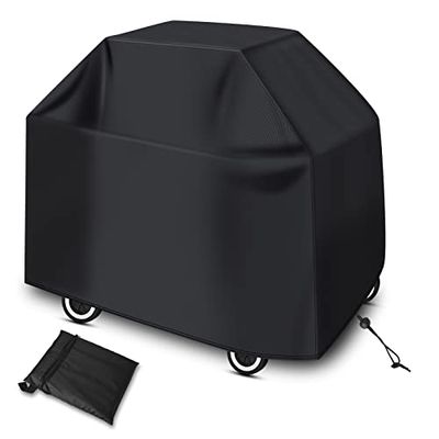 Diboniur Copertura Barbecue da Esterno, Copri Barbecue Telo Barbecue BBQ Protezione con Rivestimento Resistente All'acqua (145x61x117cm Nero)