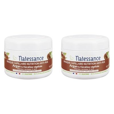 Natessance - Masque capillaire nutrition - Argan & Kératine végétale 200ml (Lot de 2)