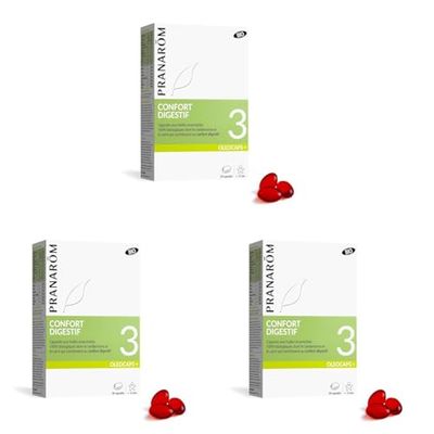 PRANARÔM - Oléocaps 3 - Confort Digestif - Aux Huiles Essentielles Ciblées - Dont Gingembre, Menthe Poivrée, Cannelle de Chine, Citron & + - 100% Naturelle Et Bio - HECT - 30 Capsules Prédosées
