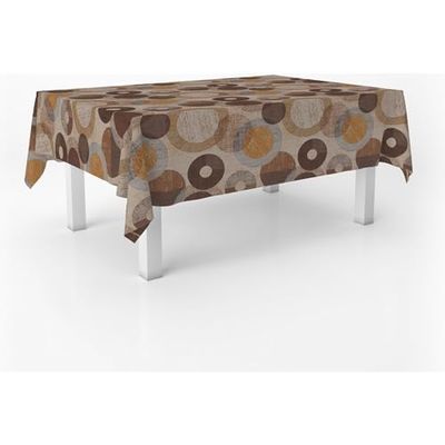 ECOMMERC3 Nappe en Toile cirée rectangulaire Taille 180 x 140 cm Style, durabilité et Facile d'entretien pour Votre Table - Nappe en Toile cirée Anti-Taches et imperméable, Marron