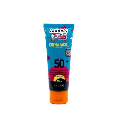 Babaria - krem przeciwsłoneczny do twarzy 50+ Sunfest, edycja limitowana - 75ml | Przeciw plamom | Lekka konsystencja | Wodoodporny | Do codziennego użytku