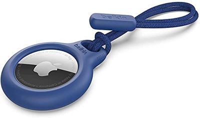 Belkin Anneau de protection avec cordon d'attache (protection pour AirTag, accessoire résistant aux rayures, bleu)