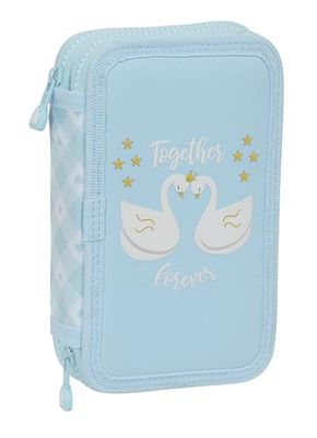 Glowlab CISNES - Trousse Scolaire pour Enfant, avec 28 Outils Inclus, Pratique et Polyvalente, qualité et résistance, 12,5 x 4 x 19,5 cm, Bleu Clair, Bleu Clair, Estándar, Décontracté