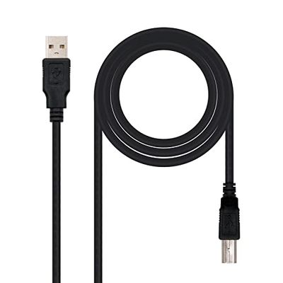 USB 2.0 printerkabel met type A/M naar type B/M-stekker, zwart, lengte 1,8 m, ideaal voor snelle verbindingen en efficiënte gegevensoverdracht tussen apparaten.