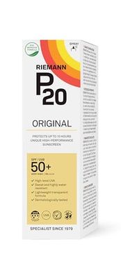 Riemann P20 Original SPF50 + Spray 85 ml, Advanced Sunscreen Protection, High Performance Triple Protection + Sweat Resistance, Durable Protects Up to 10 Hours