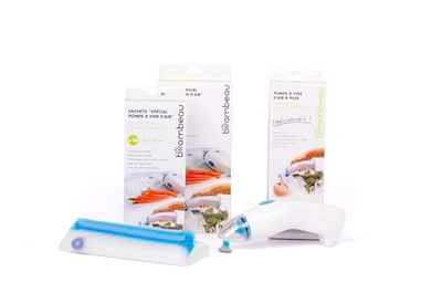 BIRAMBEAU - A battery-operated air vacuum pump sold with 25 reusable bags (small and large)