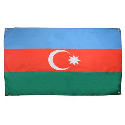 AZ FLAG Flaga Azerbejdżanu 150 x 90 cm z 4 oczkami, flaga Azerbejdżanu na balkon lub ścianę