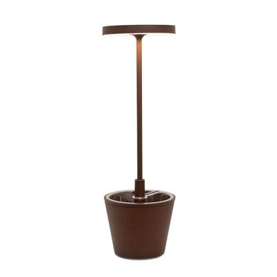 Zafferano, Poldina Reverso Rechargeable and Wireless Table Lamp with Touch Control, Suitable for Living Room and Outdoor, Dimmer, 2200-3000K, Height 35cm, Corten Colour