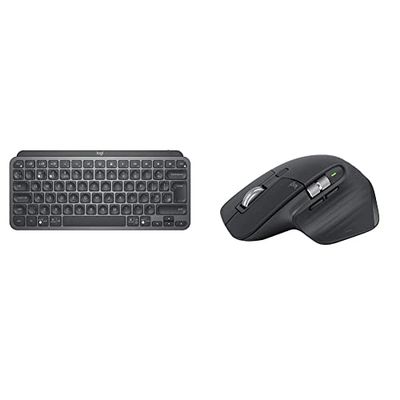 Logitech MX Master 3S - Wireless Performance Mouse with Ultra-fast Scrolling, Graphite & MX Keys Mini Minimalist Wireless Illuminated Keyboard, Compact, Bluetooth, Backlit, USB-C, Graphite