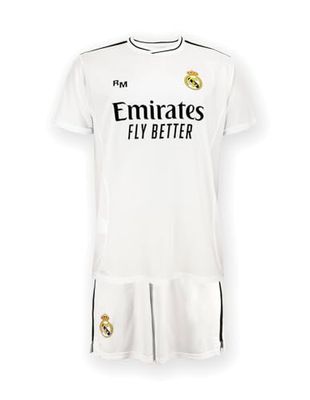 Real Madrid Home Kit Barn Säsong 24/25, Vit, 6 års, Replica Yenye Leseni Rasmi